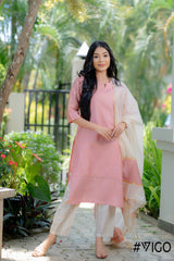 VIGO EVERYDAY ELEGANCE PINK KURTA SET