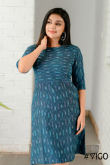 Ikat Essence Dress in Azure Breeze