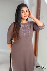 Blooms Embroidered Gray