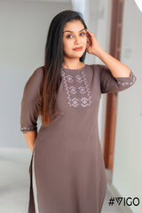 Blooms Embroidered Gray