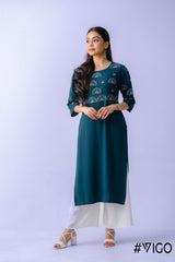 TEAL BREEZY CHIC EMBROIDERY