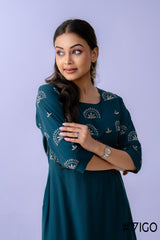 TEAL BREEZY CHIC EMBROIDERY