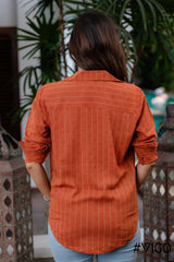 REGULAR COLLAR STRIPED SHIRT