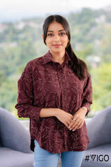 MAROON SUNNY SMILES OVERSIZED SHIRT