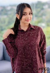 MAROON SUNNY SMILES OVERSIZED SHIRT