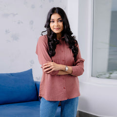 MAROON CHECK LONG SLEEVE SHIRT