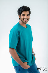 LIGHTSEAGREEN OVERSIZED T SHIRT