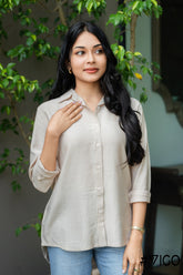 LONG SLEEVE BEIGE SHIRT