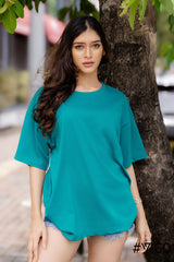 LIGHTSEAGREEN OVERSIZED T SHIRT