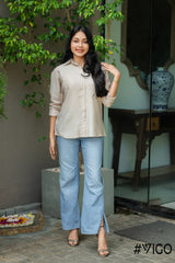 LONG SLEEVE BEIGE SHIRT