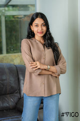 LONG SLEEVE LIGHT BROWN SHIRT