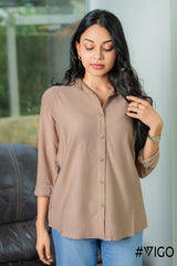 LONG SLEEVE LIGHT BROWN SHIRT