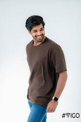 BROWN OVERSIZED T SHIRT