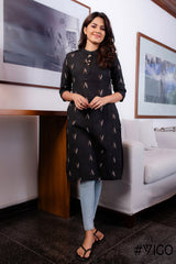 CHARM COTTON KURTI BLACK