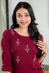 MAROON BREEZY CHIC EMBROIDERY