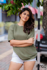 OLIVE GREEN OVERSIZED T SHIRT