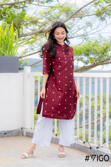 ROYAL GARDEN MAROON & INDIGO KURTI