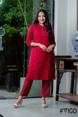 RED CHARM PURE COTTON CO-ORD SET