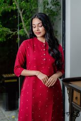 RED CHARM PURE COTTON CO-ORD SET