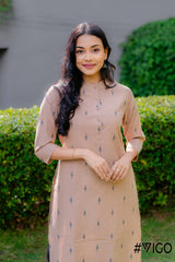 BEIGE BREEZE BEAUTY PURE COTTON KURTI