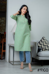 BEIGE BREEZE BEAUTY PURE COTTON KURTI