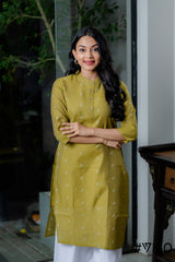 COTTON BLEND GREEN KURTA