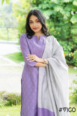 COTTON BLEND LAVENDER KURTA PANT & DUPATTA