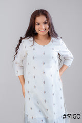 CRISP WHITE CHARM COTTON KURTI