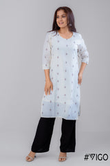 CRISP WHITE CHARM COTTON KURTI
