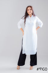 WHISPERS OF WHITE COTTON KURTI
