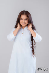WHISPERS OF WHITE COTTON KURTI