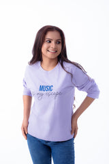 LAVENDER LONG SLEEVE COTTON TEES