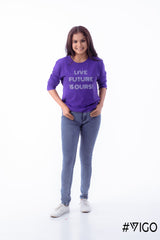 VIOLET LONG SLEEVE COTTON TEES