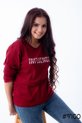 MAROON LONG SLEEVE COTTON TEES