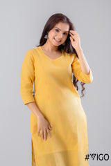 YELLOW BEAUTY PURE COTTON KURTI