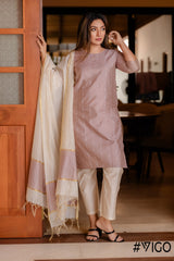 DUSTY ROSE BLEND KURTA - PANT & DUPATTA