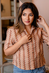 VERTICAL SANDYBROWN SHIRT