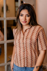 VERTICAL SANDYBROWN SHIRT