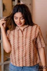 VERTICAL SANDYBROWN SHIRT