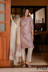 DUSTY ROSE BLEND KURTA - PANT & DUPATTA