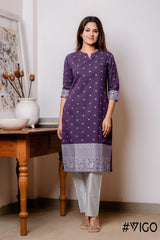 VIGO EBONY LAVENDER COTTON KURTI