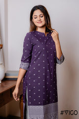 VIGO EBONY LAVENDER COTTON KURTI