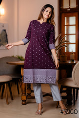 VIGO EBONY MAROON COTTON KURTI