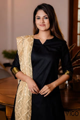 BLACK AURA ETHNIC KURTA SET