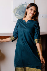 DEEP TEAL GREEN AURA ETHNIC KURTA