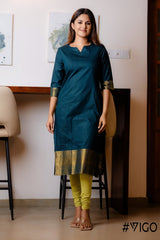 DEEP TEAL GREEN AURA ETHNIC KURTA