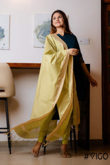 DEEP TEAL GREEN AURA ETHNIC KURTA SET