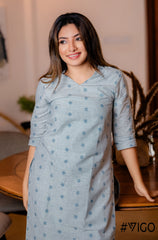 DUSTY BLUE PURE COTTON CO-ORD SET