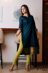 DEEP TEAL GREEN AURA ETHNIC KURTA