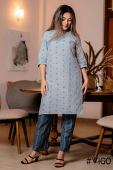 DUSTY BLUE PURE COTTON CO-ORD SET